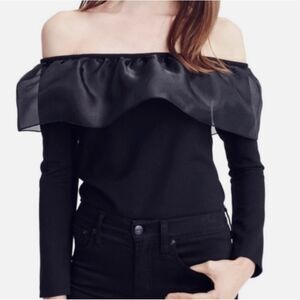 NWT J.Crew Organza Off-The-Shoulder Ruffle Top Small